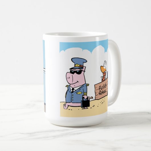 航空ユーモア·コーヒー·マンガ·マグ コーヒーマグカップ (正面右)