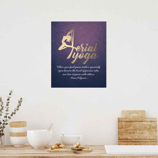 航空ヨガ瞑想インストラクターピラティスフィットネス ポスター (キッチン)