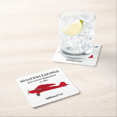 航空ラウンジヴィンテージ飛行機紙コースター スクエアペーパーコースター (インサイチュ)