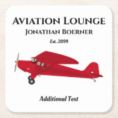 航空ラウンジヴィンテージ飛行機紙コースター スクエアペーパーコースター (正面)