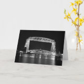 航空リフト橋ブラック&ホワイト写真 カード (黄色い花)