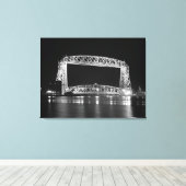 航空リフト橋(白黒) キャンバスプリント (インサイチュ (ウッドフロア))