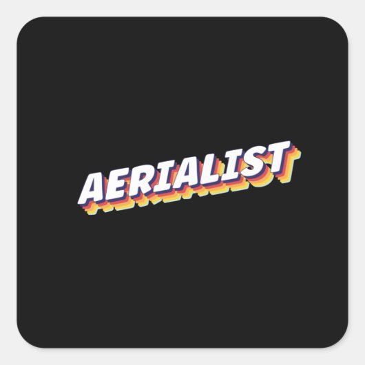 航空主義ヴィンテージ文字デザイン スクエアシール (正面)