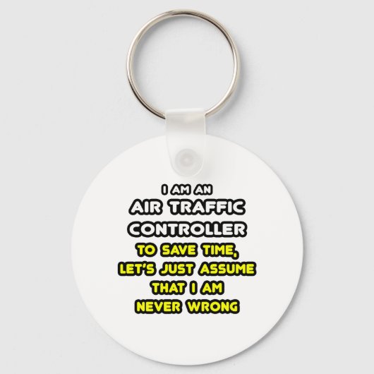 航空交通おもしろい制御装置Tシャツ キーホルダー (正面)