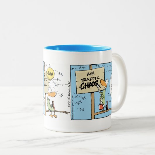 航空交通の無秩序の航空ユーモアのマグ ツートーンマグカップ (正面右)
