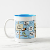 航空交通の無秩序の航空ユーモアのマグ ツートーンマグカップ (左)