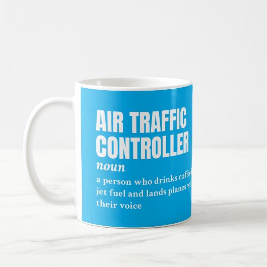 航空交通コントローラ – 定おもしろい義 コーヒーマグカップ (左)