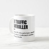 航空交通コントローラ – 定おもしろい義 コーヒーマグカップ (正面左)