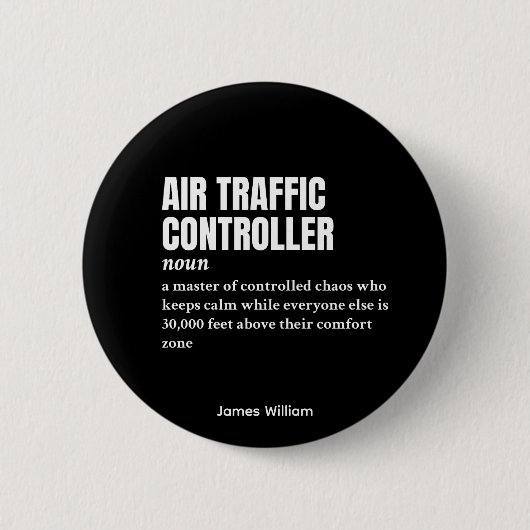 航空交通コントローラ – 笑わされるジョブ定義 缶バッジ (正面)