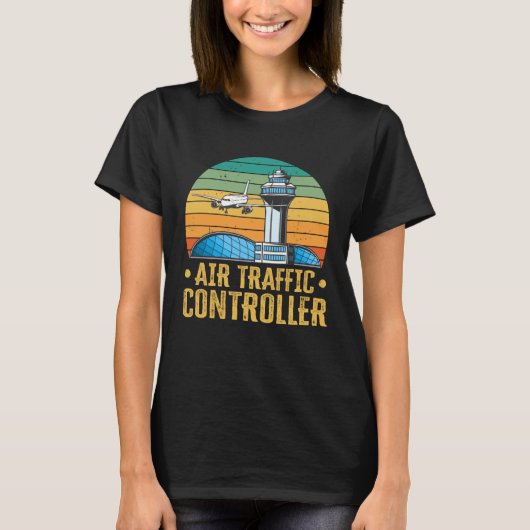 航空交通制御レトロ航空交通制御装置 Tシャツ (正面)