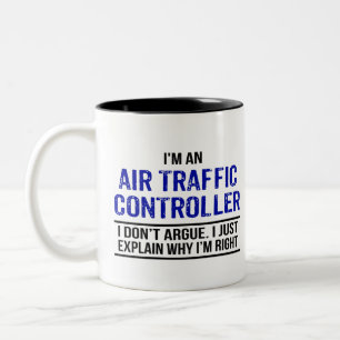 航空交通管制ユーモア ツートーンマグカップ