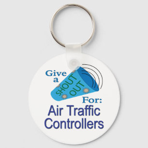 航空交通管制官に声を上げる キーホルダー