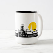 航空交通管制官のためのおもしろマグカップ ツートーンマグカップ (正面右)