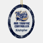 航空交通管制官のパーソナライズなオーナメント セラミックオーナメント (右)