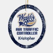 航空交通管制官のパーソナライズなオーナメント セラミックオーナメント (左)