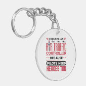 航空交通管制官のヒーローにおもしろいなる キーホルダー (正面左)