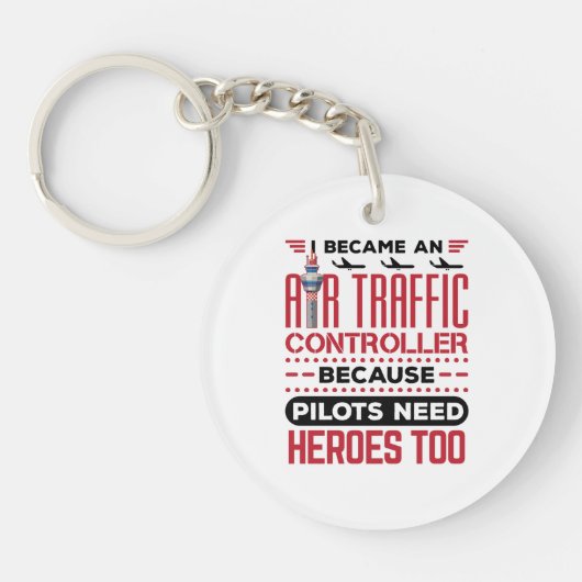 航空交通管制官のヒーローにおもしろいなる キーホルダー (正面)