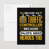航空交通管制官のヒーローに ポストカード (正面/裏面)