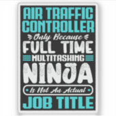 航空交通管制官の役職の職業おもしろい シール (正面)