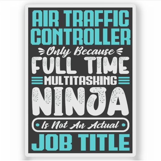 航空交通管制官の役職の職業おもしろい シール (正面)