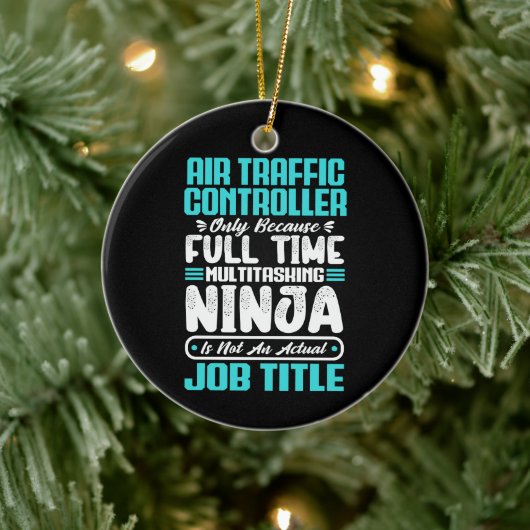 航空交通管制官の役職の職業おもしろい セラミックオーナメント (ツリー)