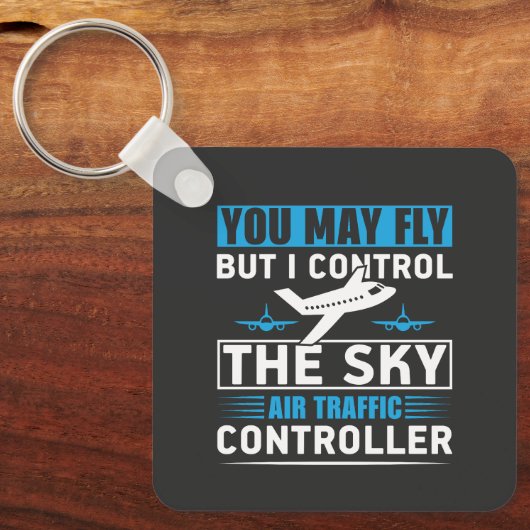 航空交通管制官の空港おもしろい引用文 キーホルダー (正面)