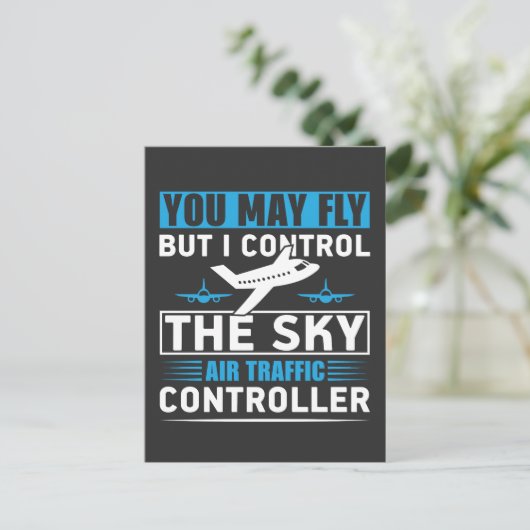 航空交通管制官の空港おもしろい引用文 ポストカード (スタンド正面)