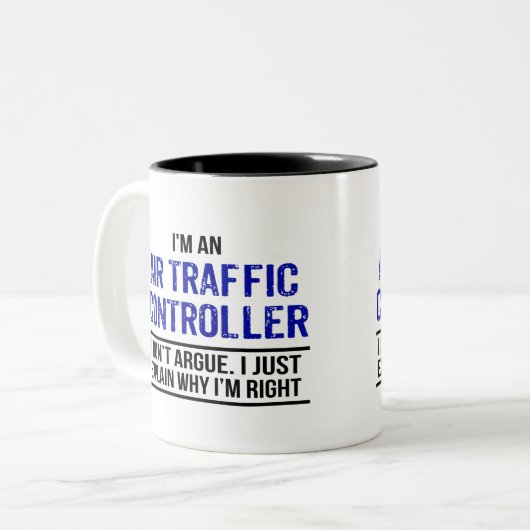 航空交通管制官ユーモア ツートーンマグカップ (正面左)