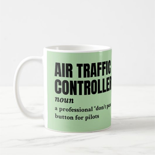 航空交通管制官 – ユーモア定義マグ コーヒーマグカップ (左)