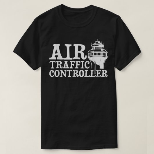 航空交通管制官ATC航空飛行場タワー Tシャツ (デザイン正面)