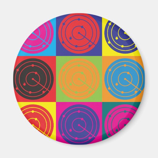 航空交通管制技ポップ・アートの術 マグネット (正面)