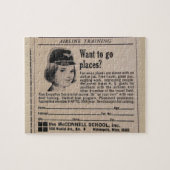 航空会社のスチュワーデスのヴィンテージの搭乗員 ジグソーパズル (横)