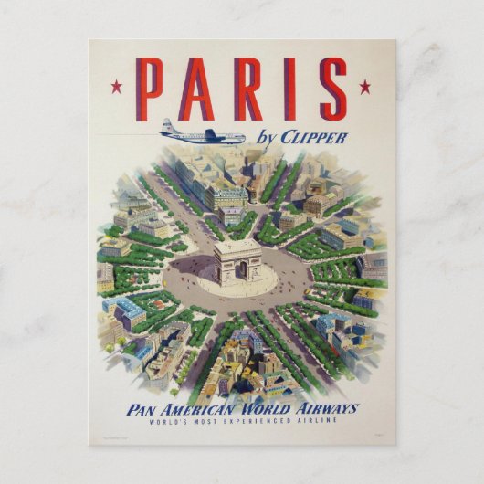 航空会社のポスタ広告ープリント付きポストカード ポストカード (正面)