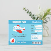 航空会社の搭乗券のバースデーパーティ招待状 招待状 (スタンド正面)