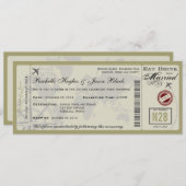 航空会社チケット結婚式招待状 招待状 (正面/裏面)