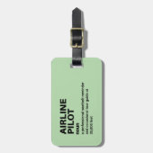 航空会社パイロットおもしろい定義ラゲッジタグ ラゲッジタグ (正面縦)