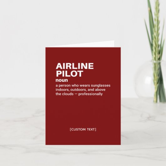 航空会社パイロットユーモア定義カード カード (正面)