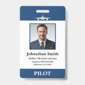 航空会社パイロット用写真付きセキュリティID バッジ (正面)