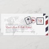 航空会社ボーディングパス招待状 招待状 (正面/裏面)