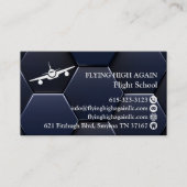 航空会社 プロフェッショナル モダン ブルー&ホワイト 名刺 (正面)