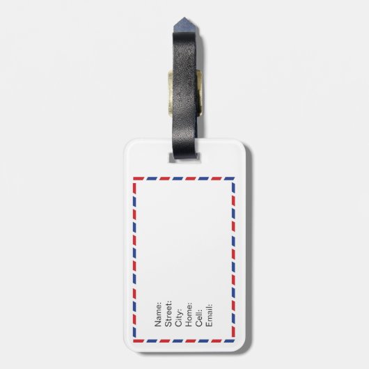 航空便で ラゲッジタグ (裏面縦)