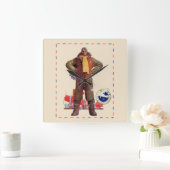 航空便のパイロット スクエア壁時計 (ホーム)