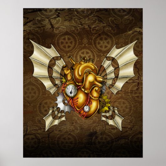 航空便のポスターを取るハート – 赤 ポスター (正面)