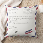 航空便のレターのカスタム クッション (ブランケット)