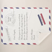 航空便のレターのカスタム シェルパブランケット (正面(横))