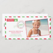 航空便の休日のグリーティングカード シーズンカード (正面/裏面)