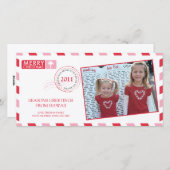 航空便の休日のグリーティングカード シーズンカード (正面/裏面)