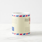 航空便の封筒マグカップ コーヒーマグカップ (中央)