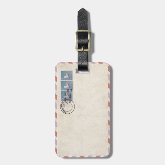 航空便の荷物預かり証 ラゲッジタグ (正面縦)