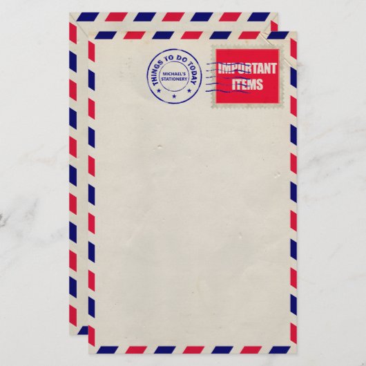 航空便の郵便料金 便箋 (正面/裏面)